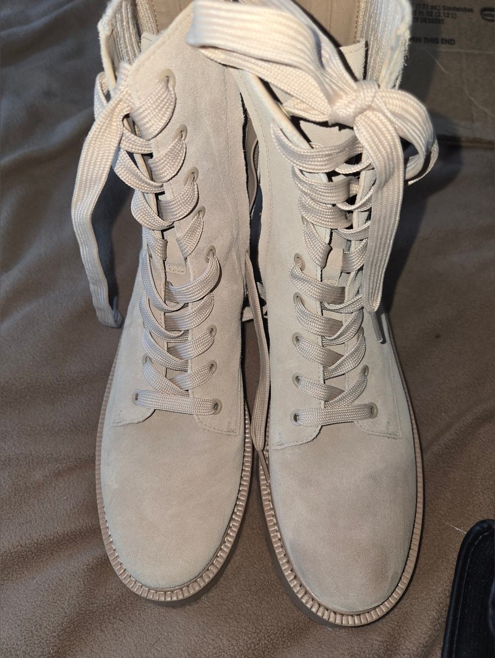 Sam Edelman Sesame Suede/Knit Lydell Combat Boot Size 8